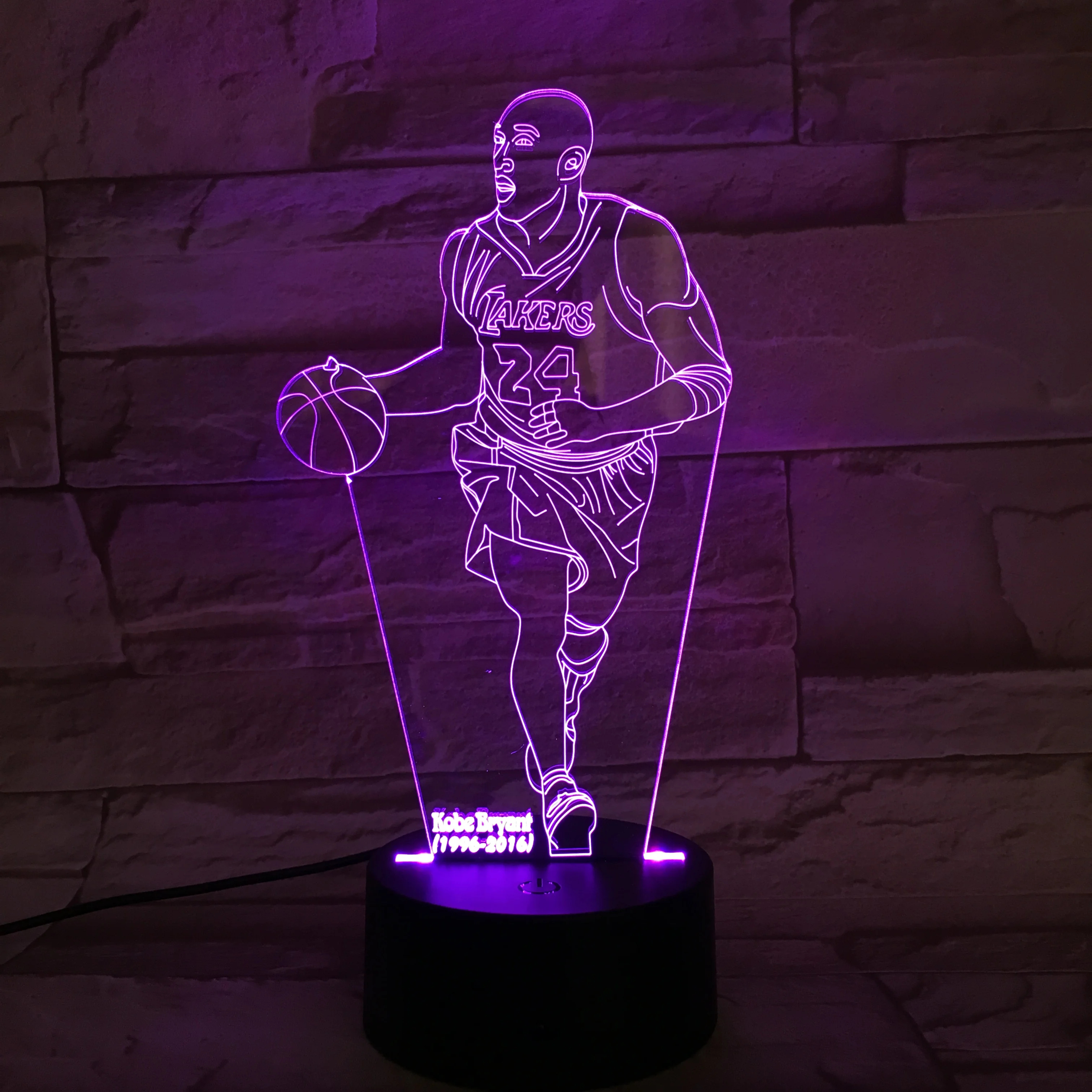 

Basketball Night Light LED 3D Desk Lamp Touch Switch Nightlight Superstar Figure APP Control Room Party Decor Gift for Kids Frie