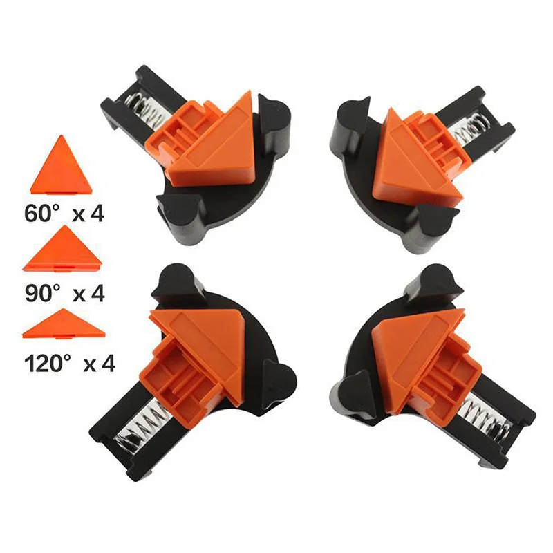 

4pcs Woodworking Clips Right Angle T Clamps T Wood Angle Clamps Corner Clamp Right Clips DIY Fixture Plate Hand Tools