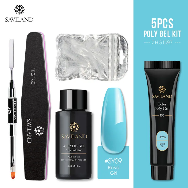 15g Poly Gel Kit Soak off 4 шт./компл. поли набор гелевых УФ Акрил строитель поли-гель, быстро сохнут, дизайн ногтей Pro с длинным натуральных ногтей Жесткий Гель-лак - Цвет: 15g Poly Gel Kit