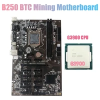b250 btc mining motherboard with g3900 cpu processor supports ddr4 lga 1151 12xgraphics card slot for btc miner