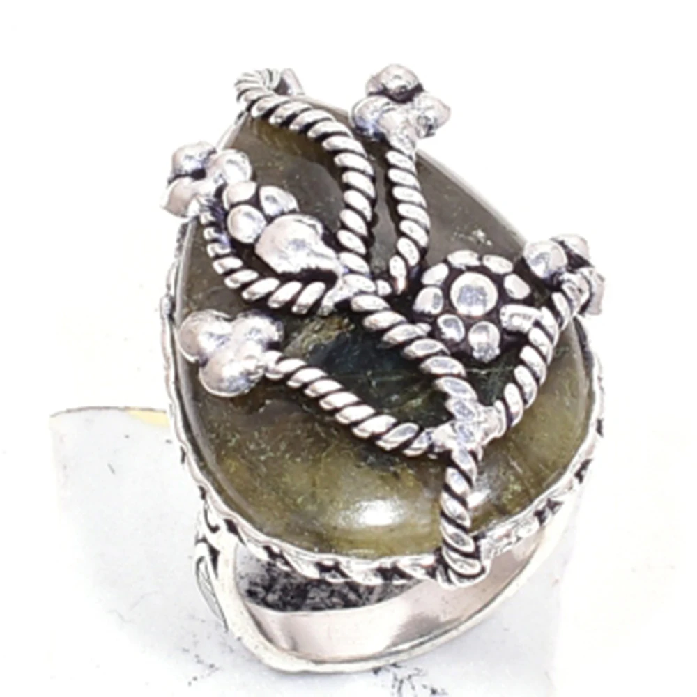 

Genuine Labradorite Silver Overlay over Copper, Hand Made Women Jewelry gift , R6618
