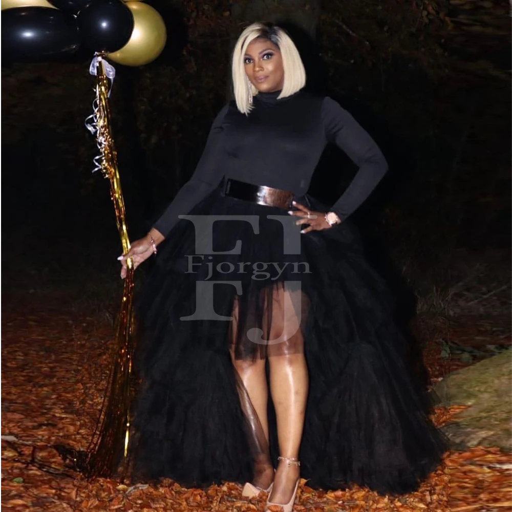 

2020 Chic Tiered Multicolour Tulle High-Low Ball Gown Long Skirt 2020 Ladies Puffy Tulle Formal Prom Skirt Women Party Skirts