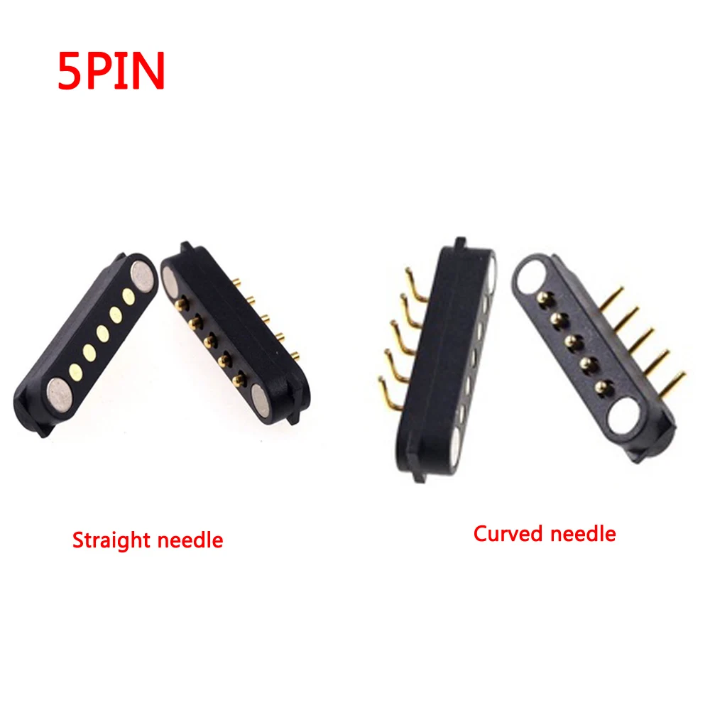 1-3 Pair 2A Magnetic Pogo Pin Connector 5 Positions Pitch 2.54 MM Spring Loaded Header Contact Strip Power Charge Data Transfer