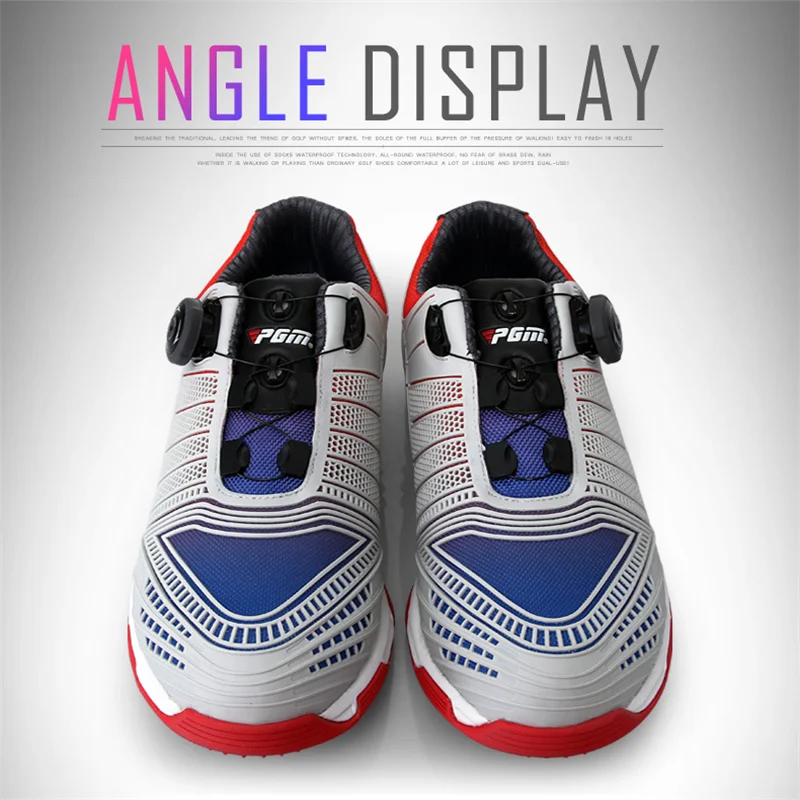 PGM Men Golf Shoes Waterproof Sports Shoes Rotating Buckles Breathable Anti-slip Sneakers Multifunctional Golf Trainers