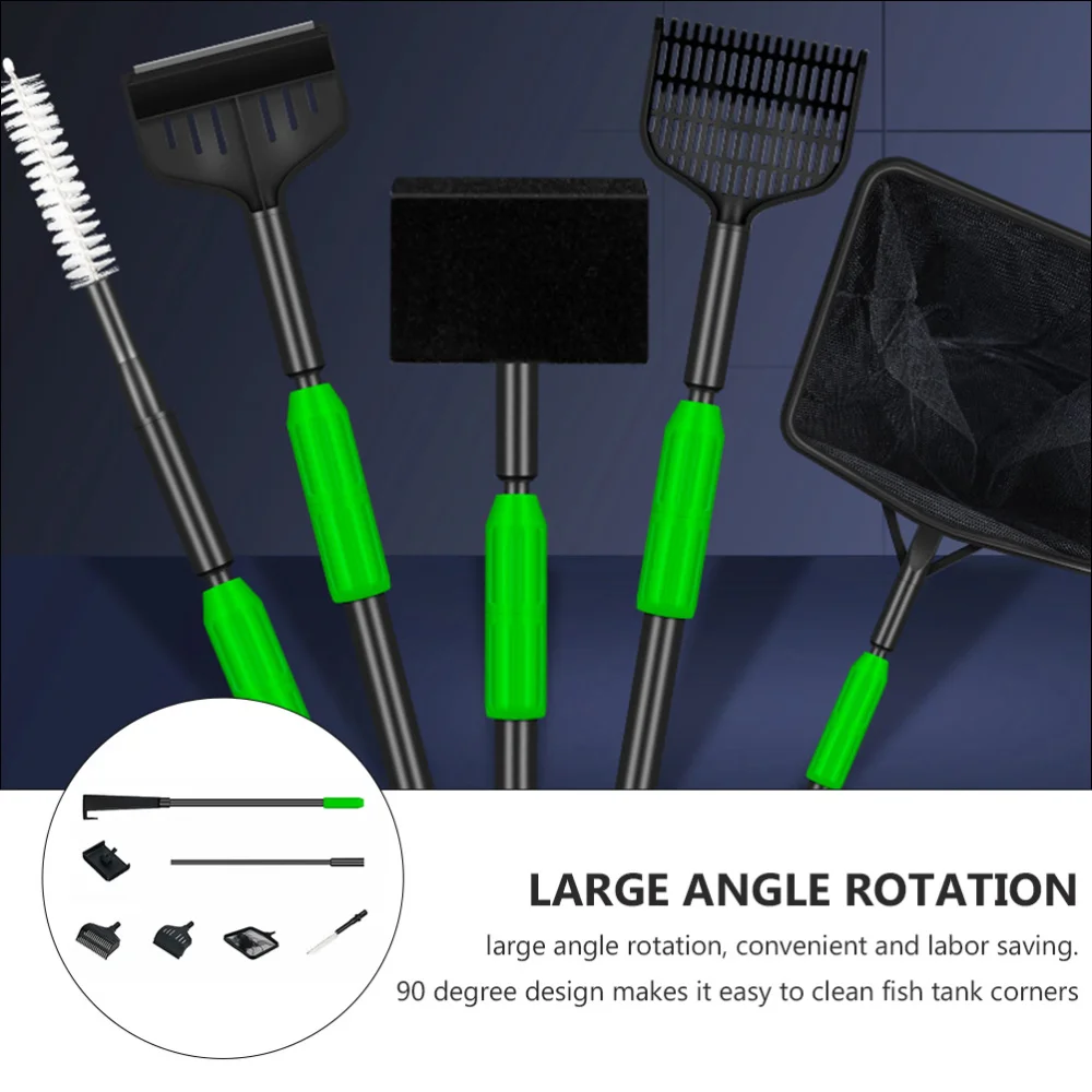 

1 Set Multipurpose Fish Tank Brush with Gravel Rake Algae Scraper Fishing Net