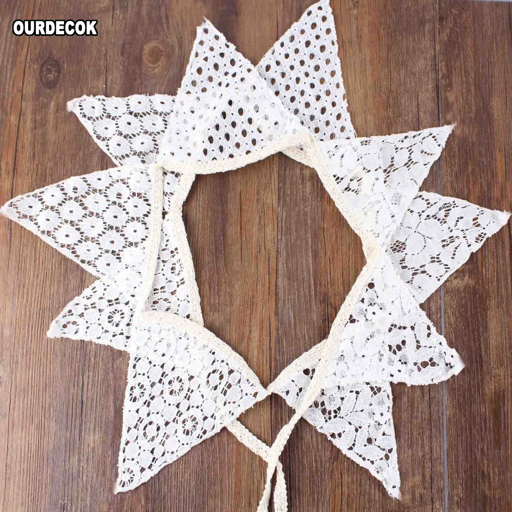 10Pcs/lot Vintage 2.1M White Cotton Lace 10 Flags Bunting Pennant Banner for Wedding Holiday Party Celebration Decoration | Дом и сад