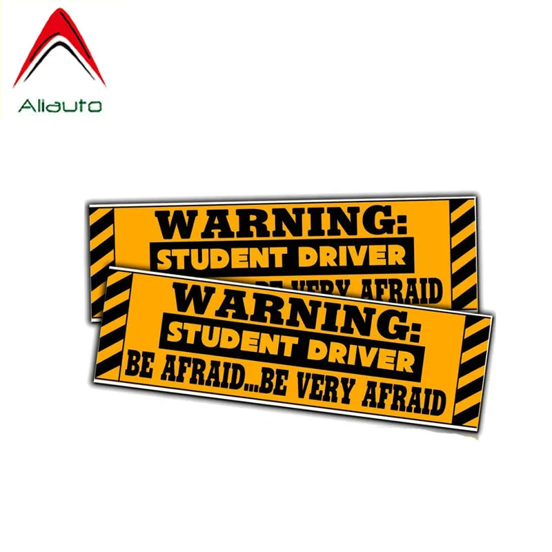 

Забавные автомобильные наклейки Aliauto 2 шт., водитель Tudent, очень страшные аксессуары, ПВХ наклейка для Mercedes Honda Toyota Volkswagen, 11 см * 4 см