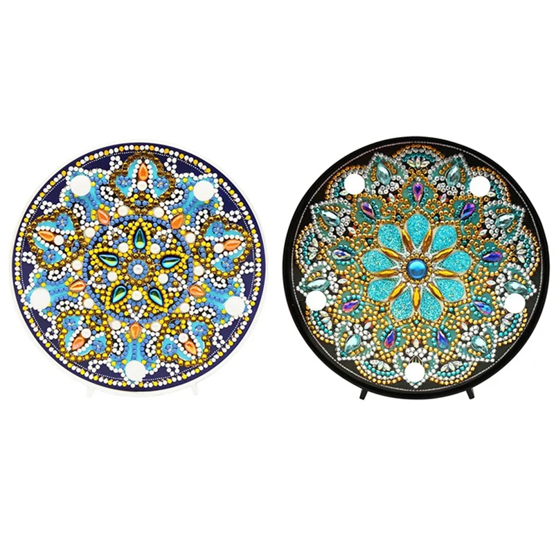 

2 шт. 5D алмазная живопись Светодиодная лампа Мандала вышивка мозаика набор рождественские украшения для дома подарок ZXD060 & ZXD068