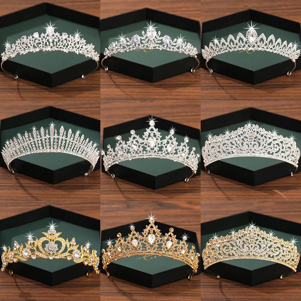 

Silver Color Crown and Tiara Hair Accessories For Women Wedding Accessories Crown For Bridal Crystal Rhinestone Diadema Tiara