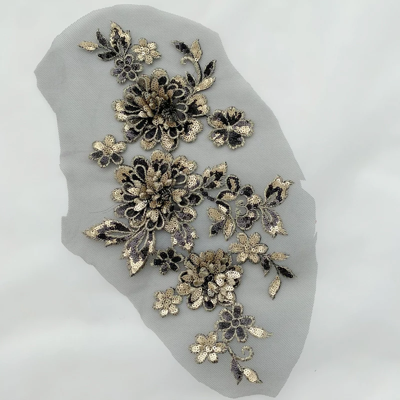 

32.8x18CM 6 цветов в наличии 3D аппликация Блестки Кружева патч шитье-2 шт = 1 партия