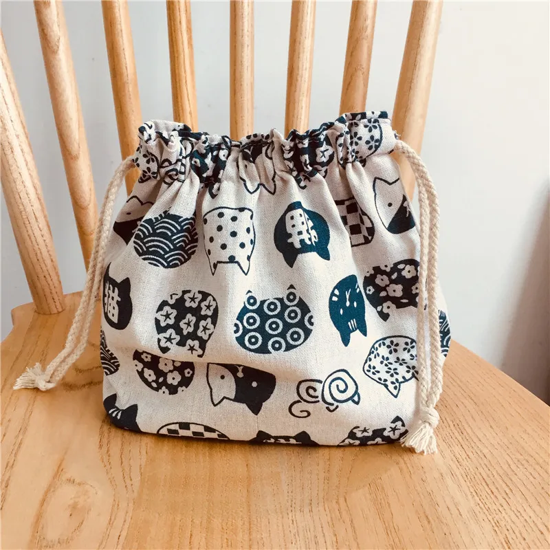 Ланч-бокс Lucky Cat сумки на шнурке бэнто-бокс портативный детский контейнер для