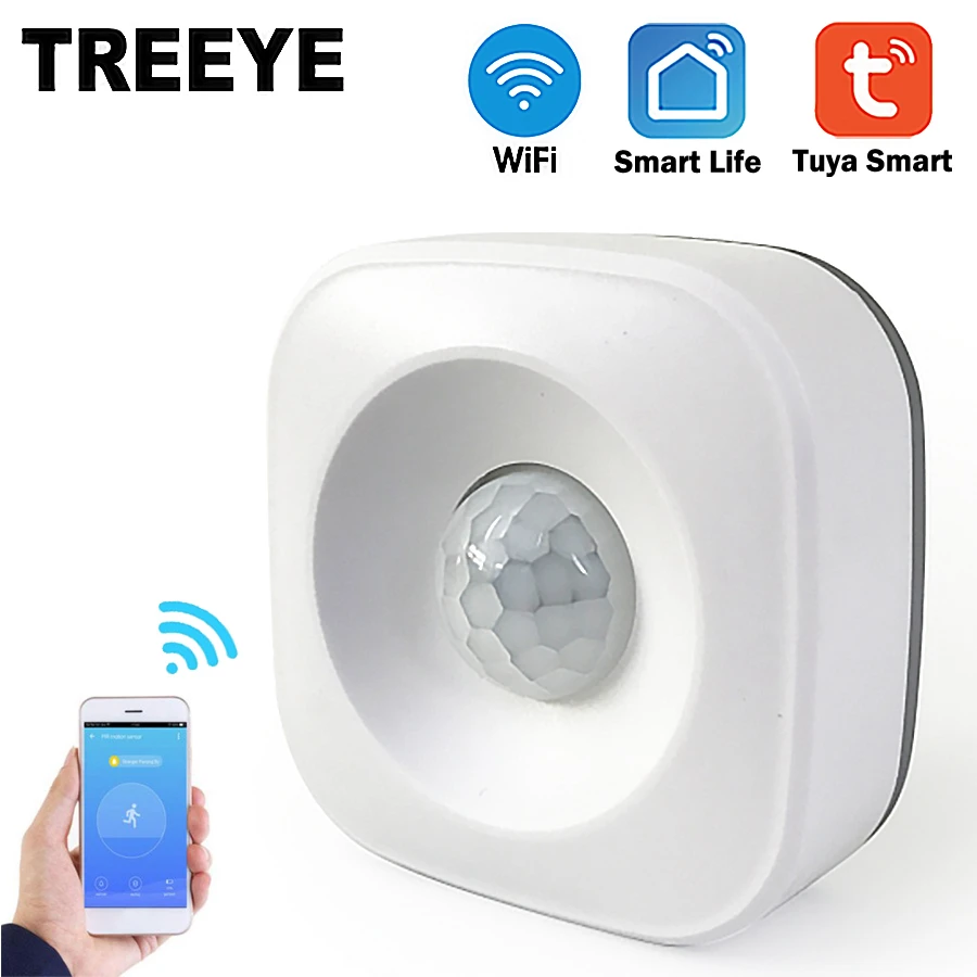 Датчик человеческого тела TREEYE с Wi Fi беспроводной смарт датчик движения PIR