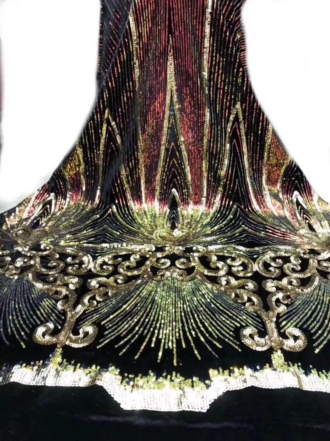 African Velvet Lace Fabric with 3d Sequins French fabric High Quality for Bridal Dress | Дом и сад