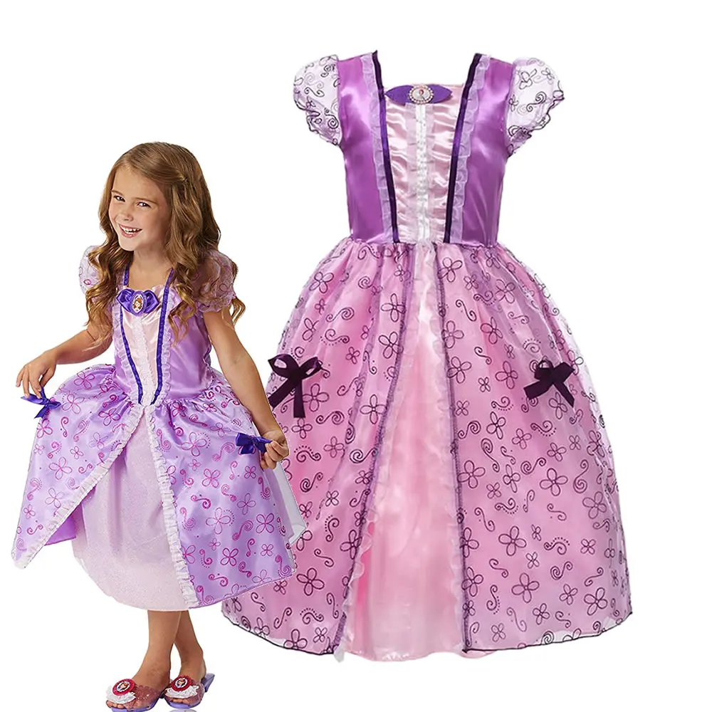 Костюм маленькой принцессы бальное платье фиолетового цвета для маленьких