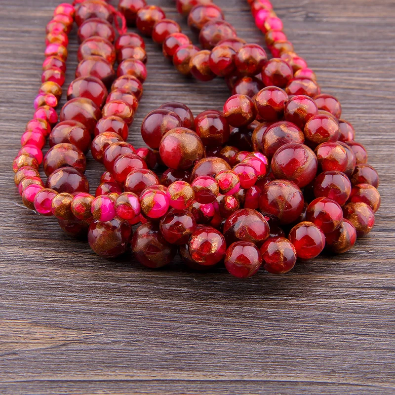 Камень позолоченный с зернистым узором натуральный агат полудрагоценные