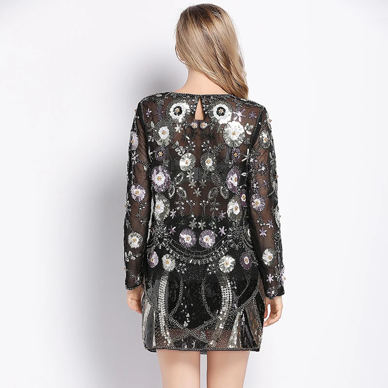 H80 &amp S90 новые женские модные топы пикантные Вечерние бисером пуловер украшенный