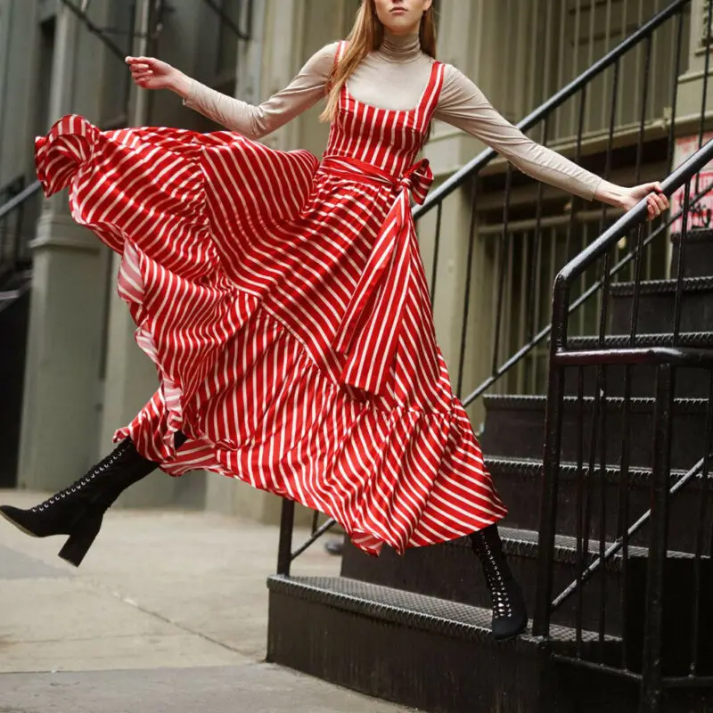 Fashion Casual Women Sleeveless Striped Boho Floral Square Collar Long Dress Cocktail Party Holiday Summer Beach Sundress | Женская