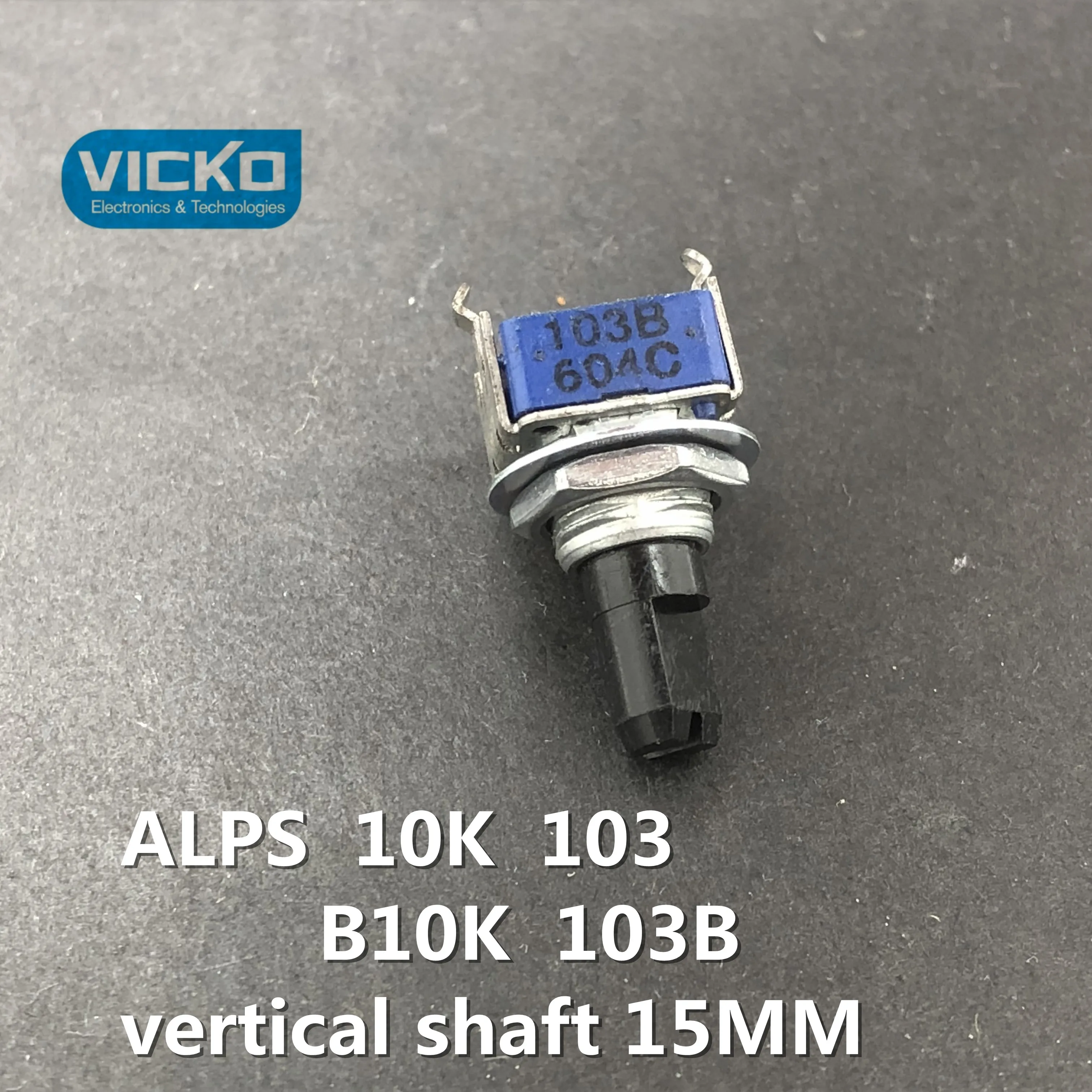 Потенциометр объема B10K 4 контакта вертикальный вал 15 мм 10 шт. ALPS 10K 103 103B фута |