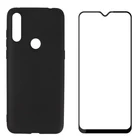 Мягкий чехол 2 в 1 + закаленное стекло для TCL A1 Alpha 20, Защитное стекло для экрана TCL Optus X Go  A1 Alpha 20