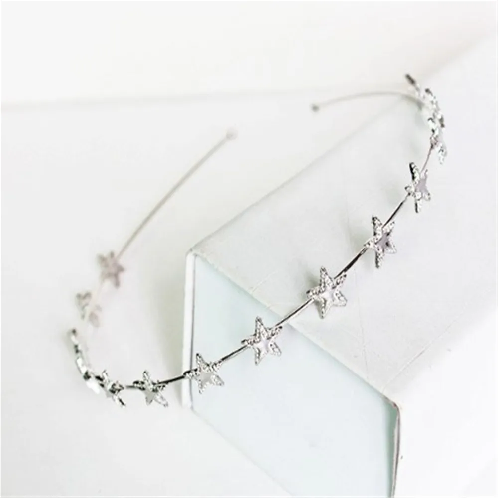 Женская повязка на голову со звездами обруч для волос свадебная тиара невесты