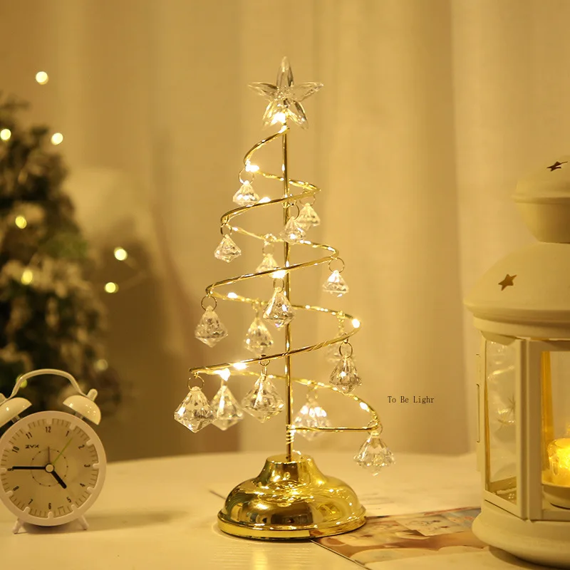

Cute Desk Light Christmas Tree LED Light Creative Table Decoration Gift Desktop Ornaments Party Home Decort Warm White