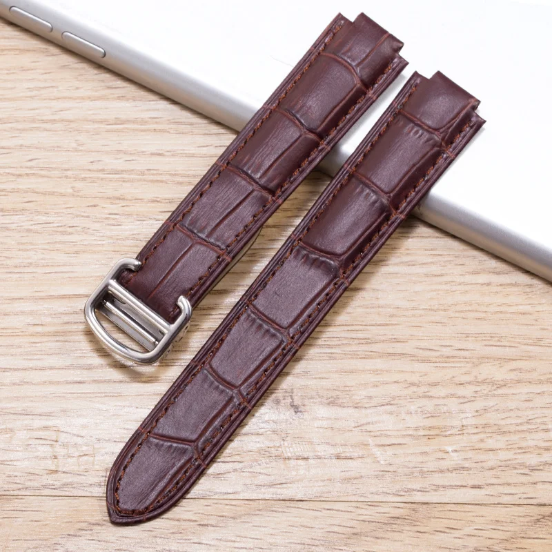 14mm 16mm 18mm 20mm 22 Ballon Bleu Genuine Leather Watch Band Strap Gold deployment Buckle Clasp fit Cartier watchband red Pink enlarge
