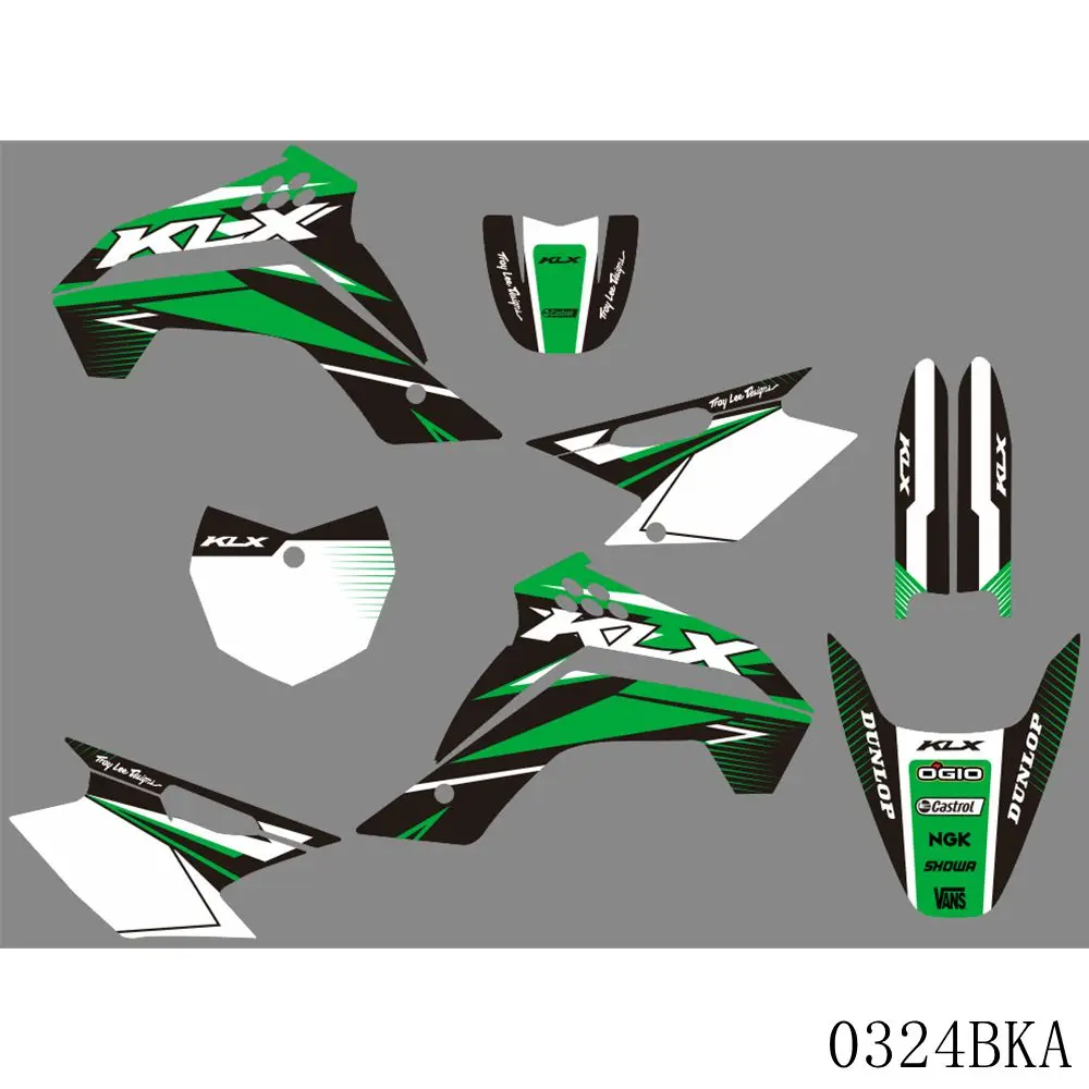 Полный Графика наклейки фон для KLX140 KLX 140 2008 2009 2010 2011 2012 2013 2014 2015 2016 2017 2018 2019