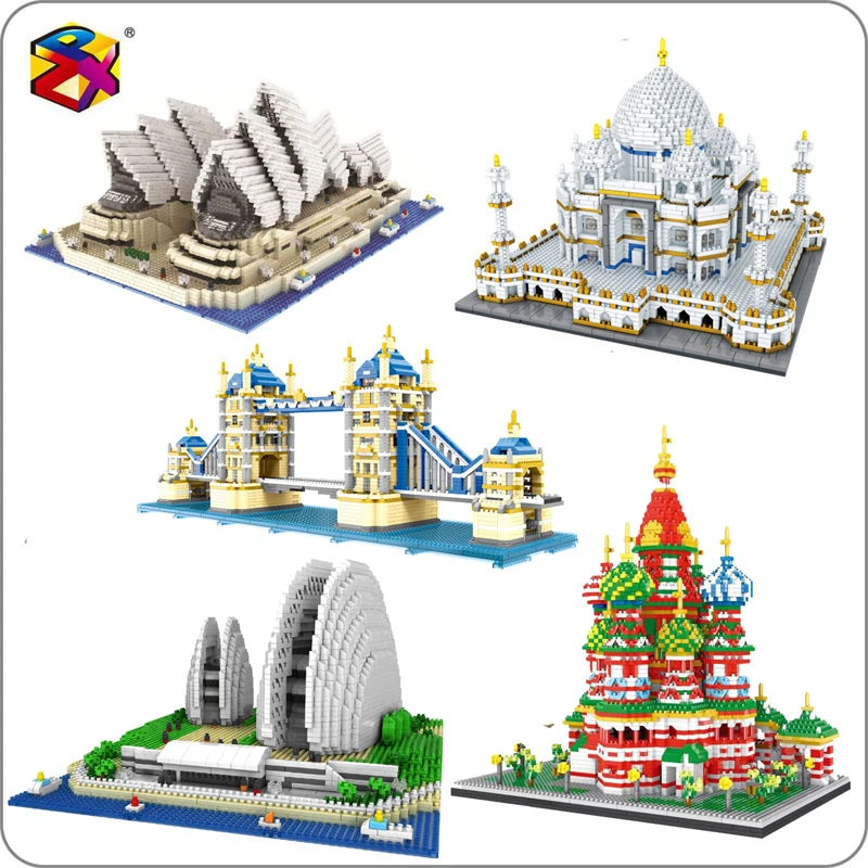 Конструктор Сиднейский оперный дом роскошная башня Тадж-Махала мост собор