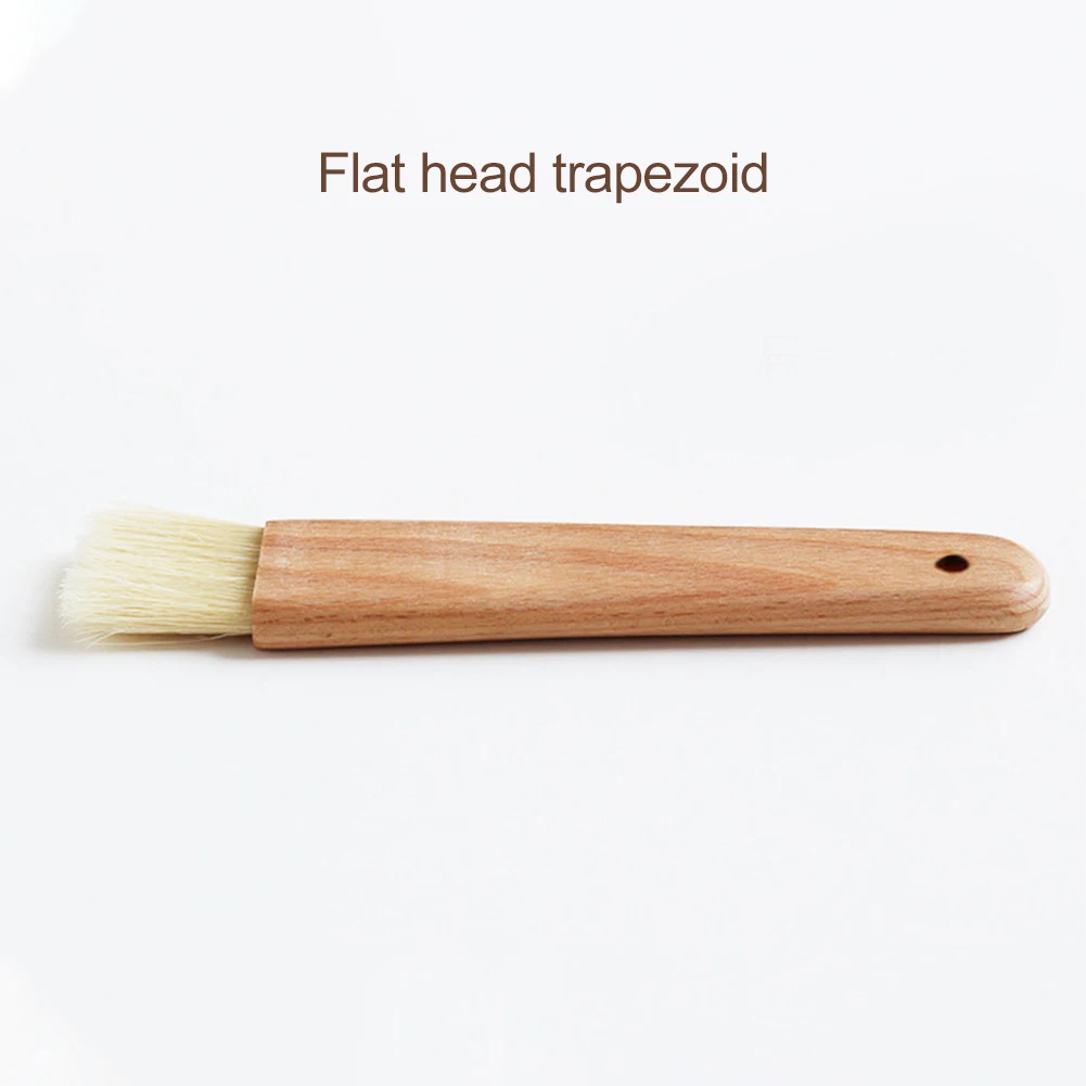 

Home Kitchen Brush Barbecue Oil Brush Round Handle Bristle Brushes Flat Pastry Baking Brush Kitchen Cooking Brush BBQ Tools