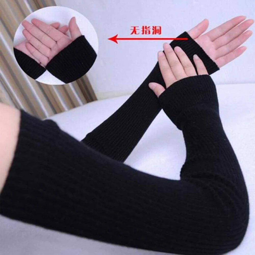 

40cm 50cm 60cm Longer Cashmere arm glove Women Gloves Hot Sale Long Desige Woolen Warm Spring Antumn Winter Lady Sleeve
