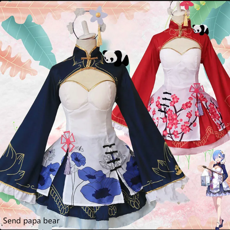 Аниме Re:zero Kara Ram Rem Косплей Костюм парик костюм на Хэллоуин платье горничной аниме