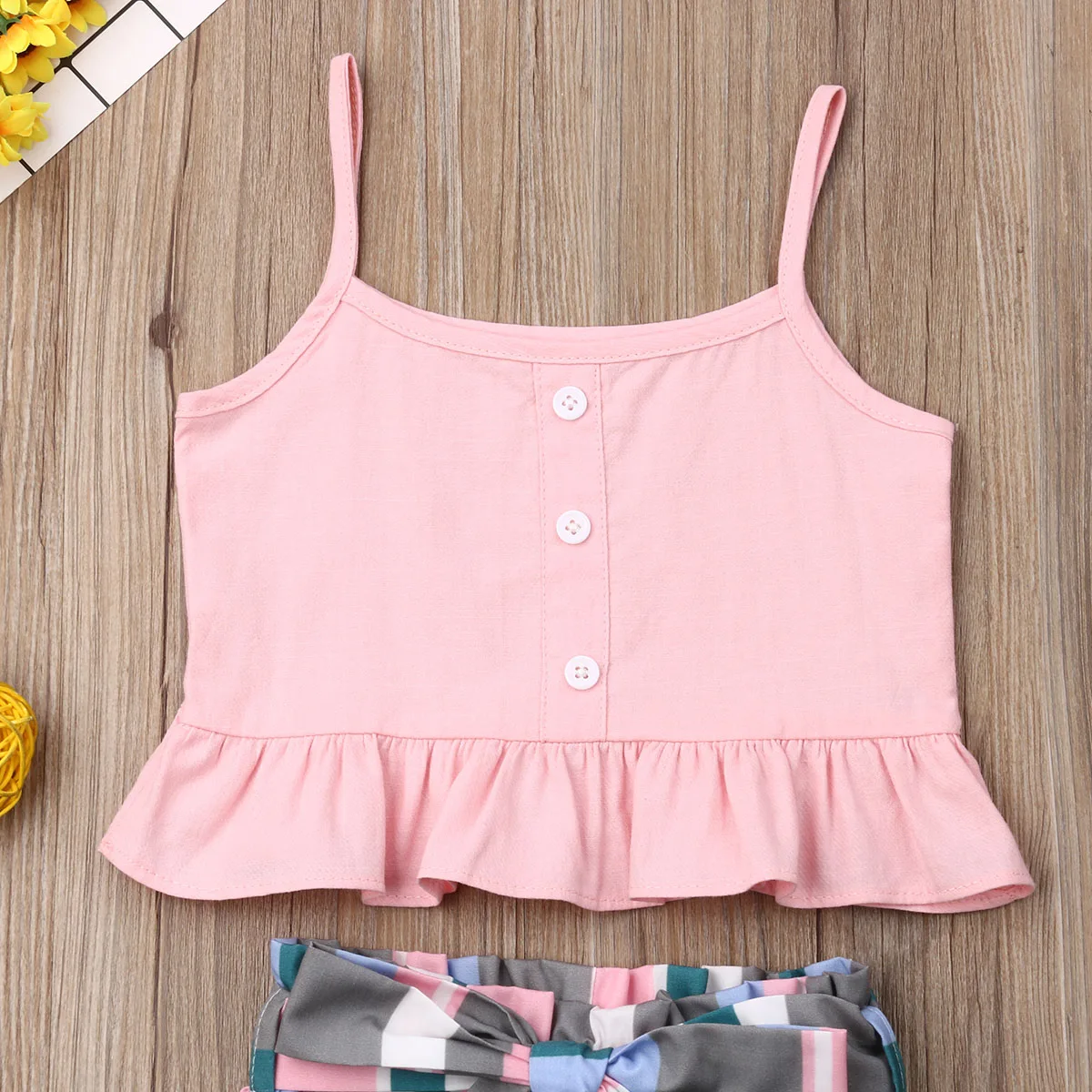 Изысканная одежда для девочек комплект из 2 предметов маленьких летние топы без