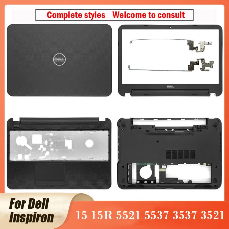 

New Laptop For Dell Inspiron 15 15R 5521 5537 3537 3521 LCD Back Cover/Front Bezel/Palmrest/Bottom Case/Hinges Laptop Case Black