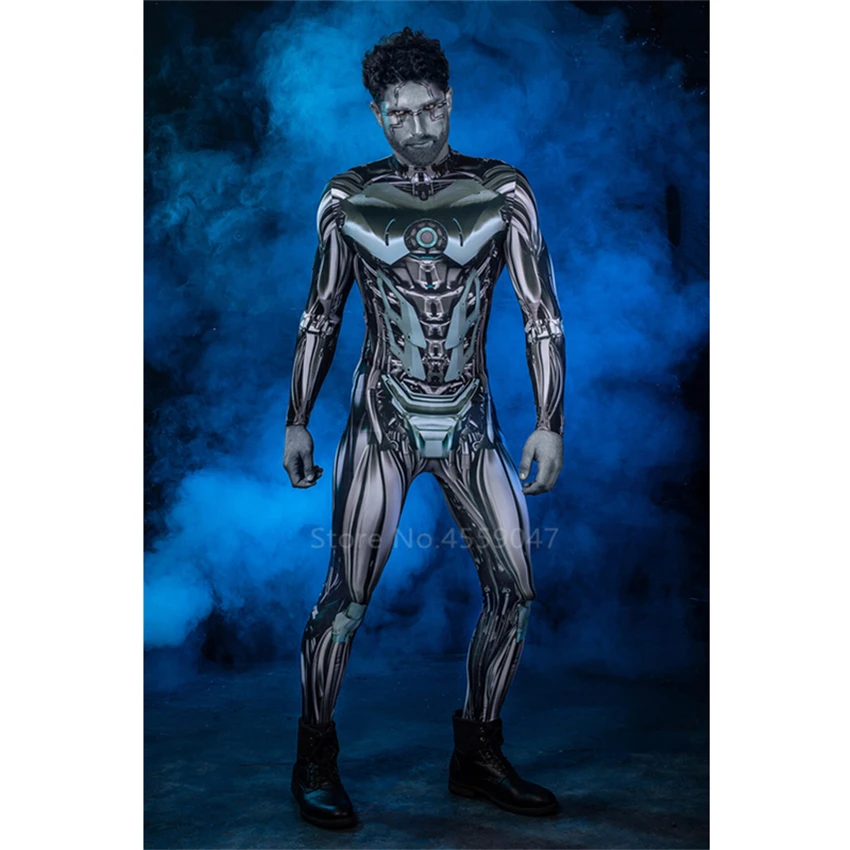 Костюм комбинезон мужской для косплея костюм робота взрослых на Хэллоуин с