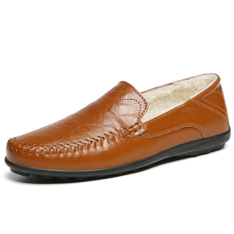 VESONAL зима 2019 Теплая мужская обувь из натуральной кожи с мехом мягкие мужские