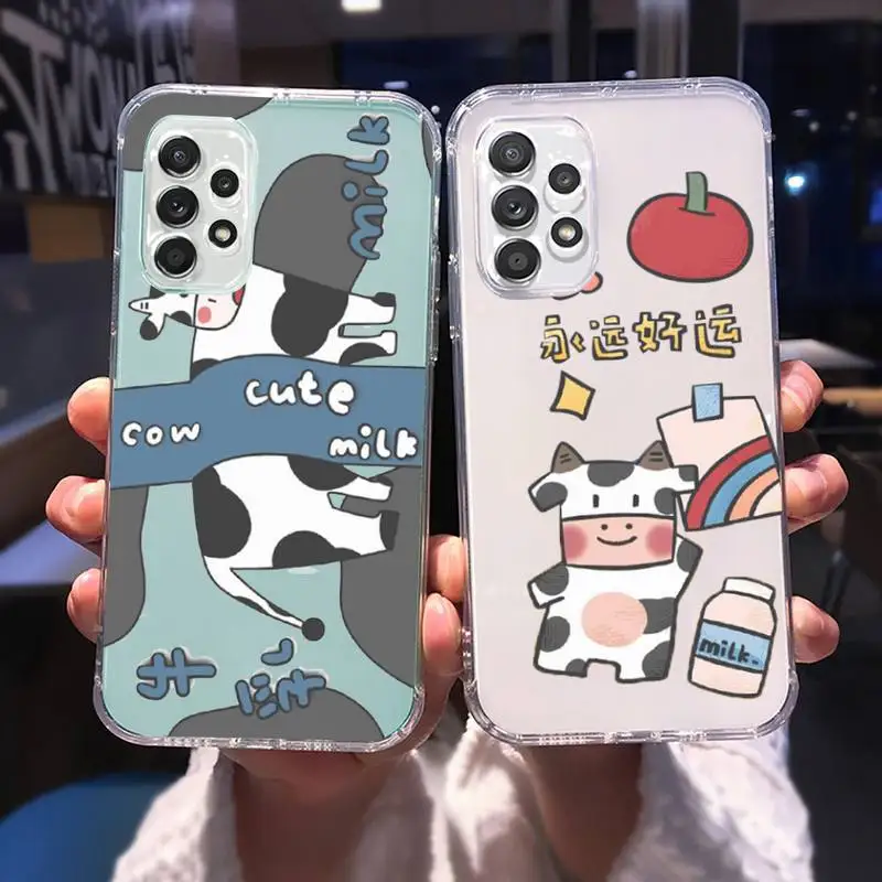 

Cute Cartoons Cows Phone Case for Samsung A 51 50 52 12 21s 31 40 70 71 note S 20 10 21 ultra plus fe clear coque shell