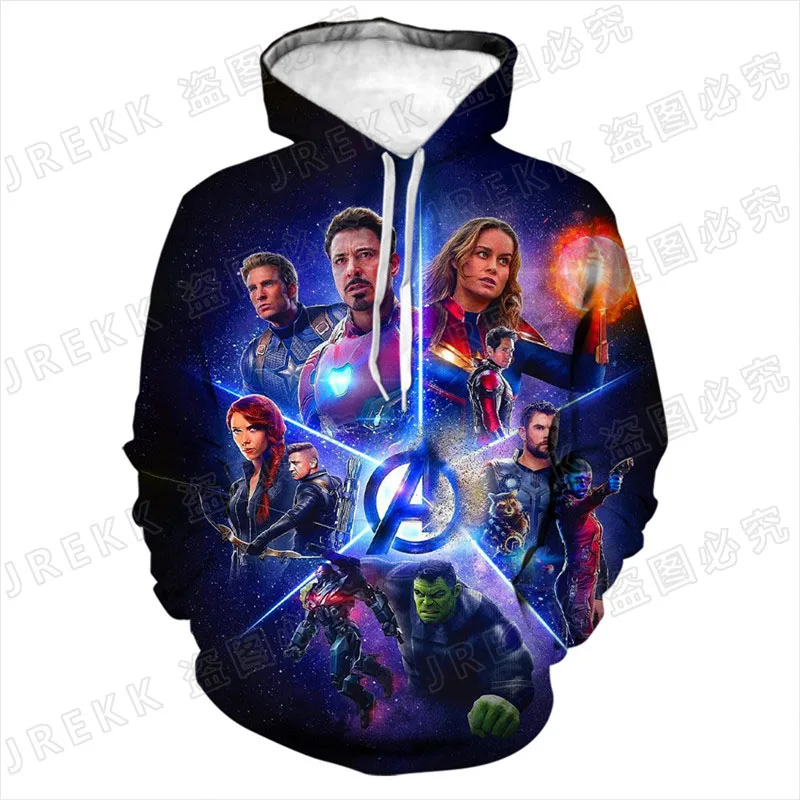 

Marvel Comics The Avengers Hoodies Men Women Children Iron Man Thor Captain America 3D Print Pullover Long Sleeve Sweatshirts