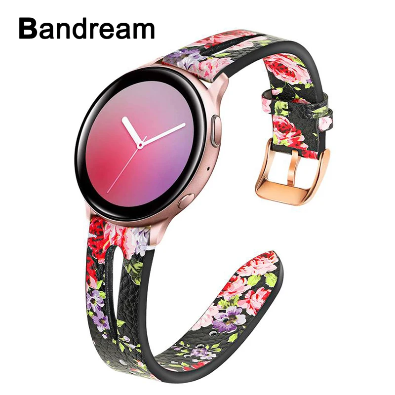 Ремешок из натуральной кожи для Samsung Galaxy Watch Active / 2 40 мм 44 мм|Ремешки часов| |