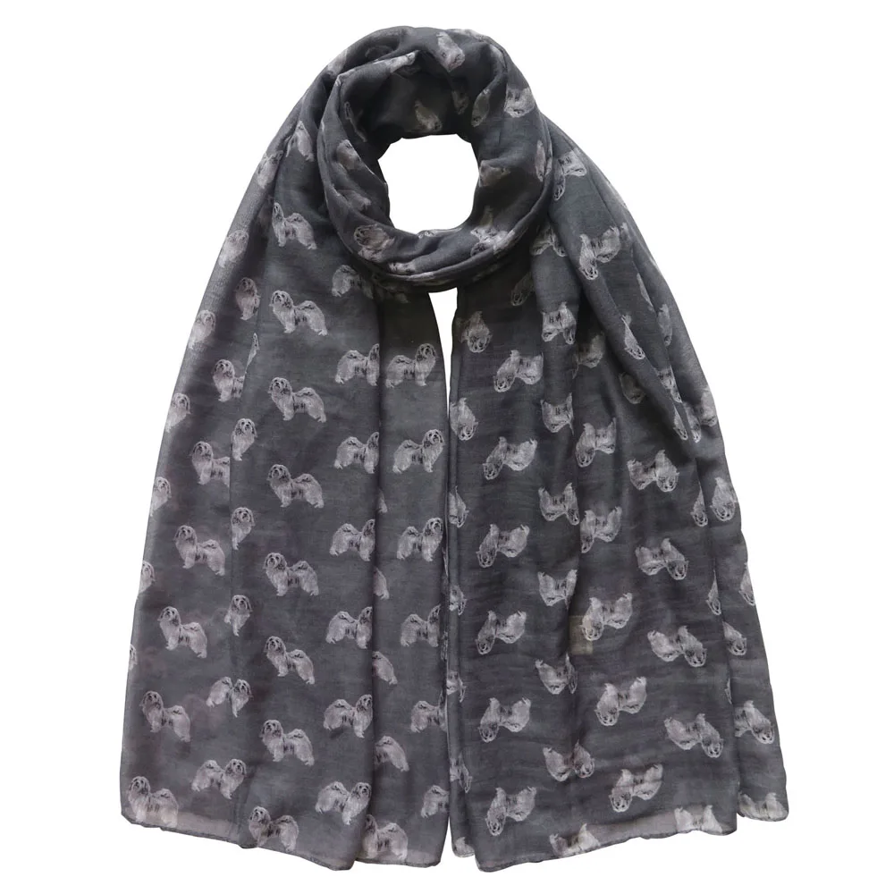 Шарф Havanese женский с принтом в виде собаки мягкий легкий всесезонный |