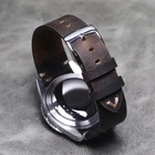 Ремешок итальянский ручной работы для часов, винтажный коричневый браслет из натуральной телячьей кожи для часов Omega, 20 мм