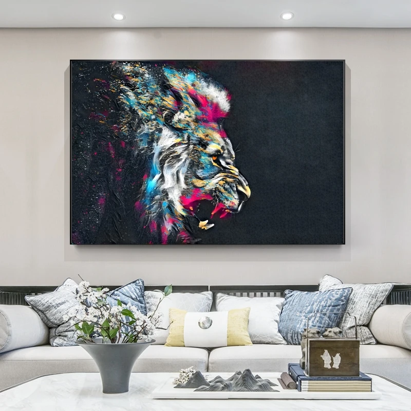

Watercolor Lion Canvas Art Paintings Modern Animals Wall Posters and Prints Lion Art Pictures for Living Room Cuadros Decoration