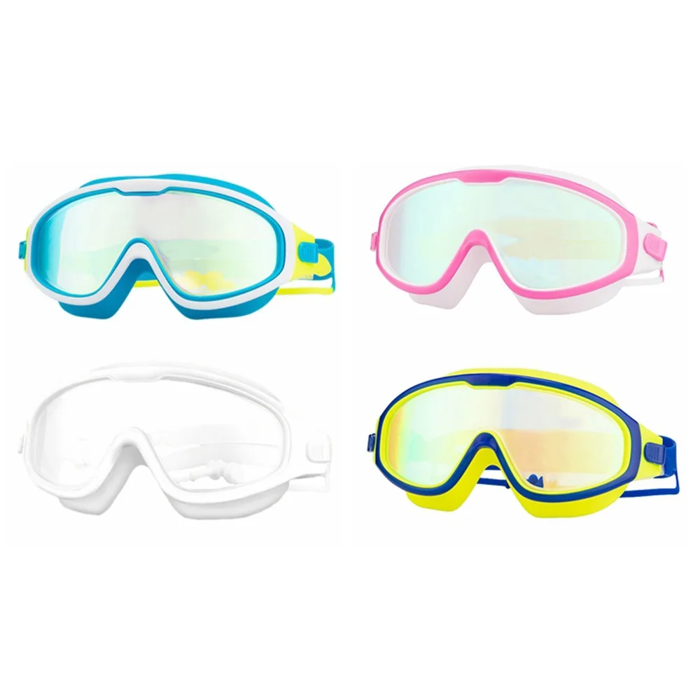 Детские плавательные очки Мягкая силиконовая большая оправа Ультрапрозрачная