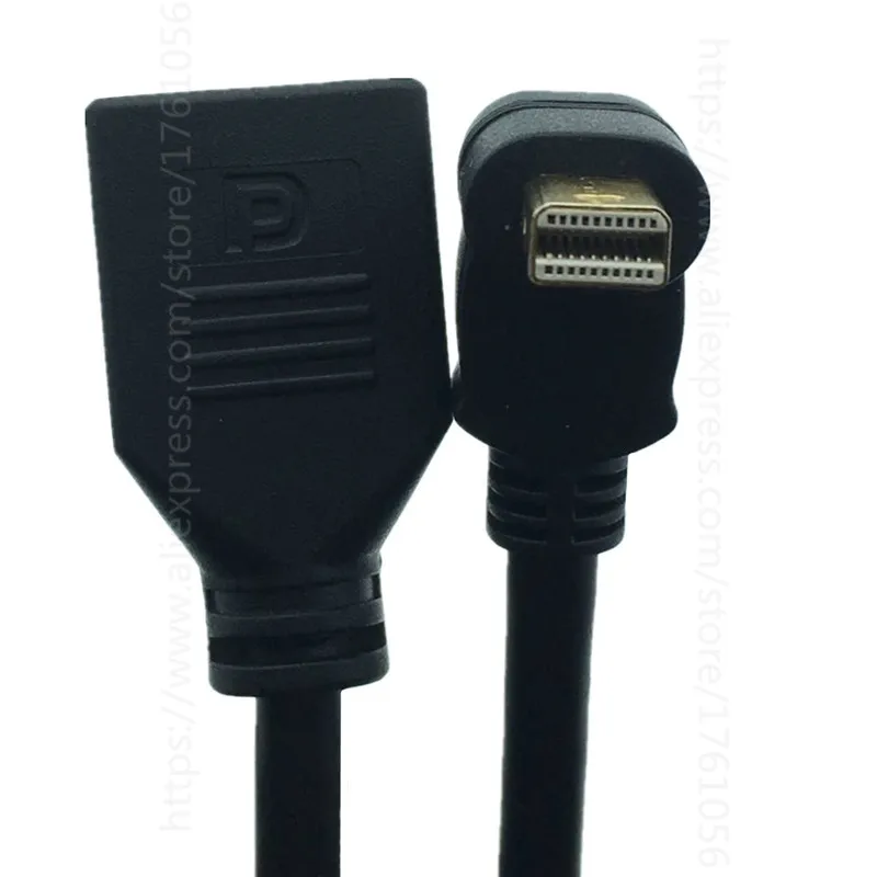 Кабель Thunderbolt Mini DisplayPort-DisplayPort 90 Угловой Удлинительный кабель DP-DP 30 см для