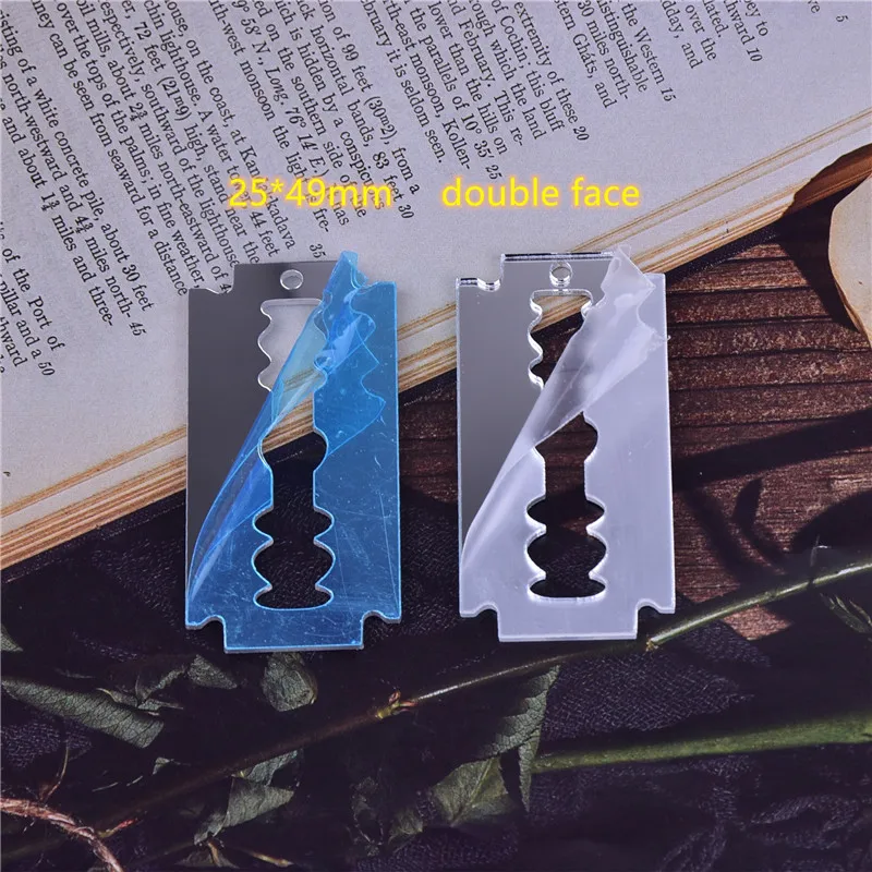 10 шт./упак. Смешные готические панк лезвия Arcylic Подвески двойное лицо зеркало