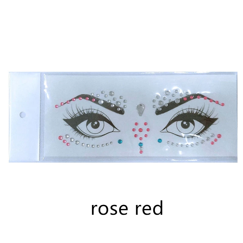01 rose red 1 шт. Европейский Золотой временный тату-наклейки для лица пятно Водонепроницаемый Кристалл веснушки бронзовые глаза Блестки для макияжа флэш-инструменты - Цвет: 01 rose red