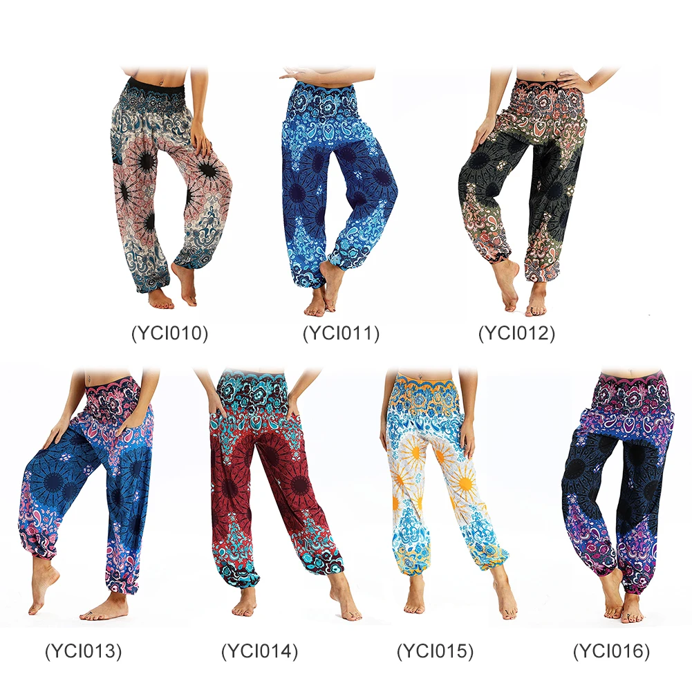 

Sports Yoga Harem Pants Digital Printing Women Loose Beach Trousers Boho Ethnic Women Yoga Gym Energy Small Decor