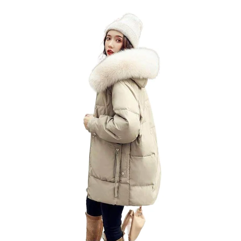 

Lingwave Winter New Hooded Fur Collar Parkas Female Warm Outwear Large Size Cotton Padded Coat Thicken Casual Fashion Jacket