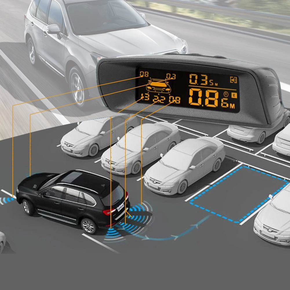 Автомобильный цифровой дисплей расстояния Система помощи при движении задним