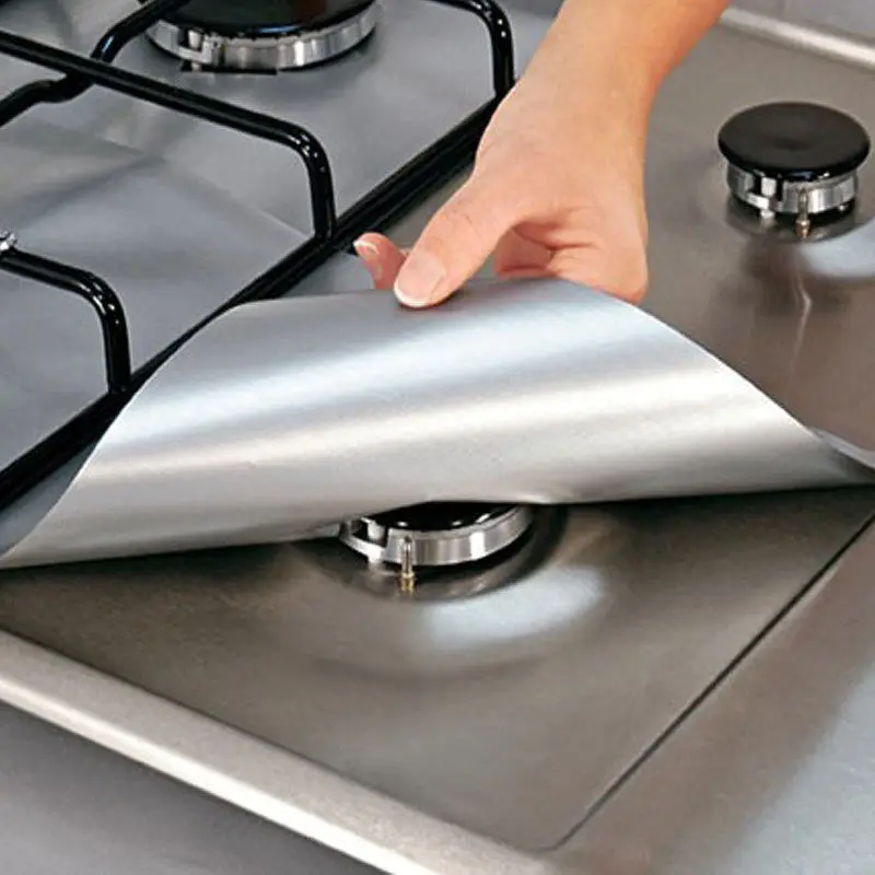 1/4Pc Stove Protector Cover Liner Gas Stove Protector Gas Stove Stovetop Burner Protector Kitchen Accessories Mat Cooker Cover