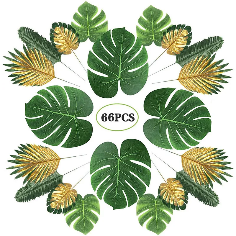 أوراق النخيل الاصطناعية أوراق نباتية استوائية الغابة شاطئ موضوع حفلة هاواي Luau زينة الحفلات الجدول ديكور المنزل